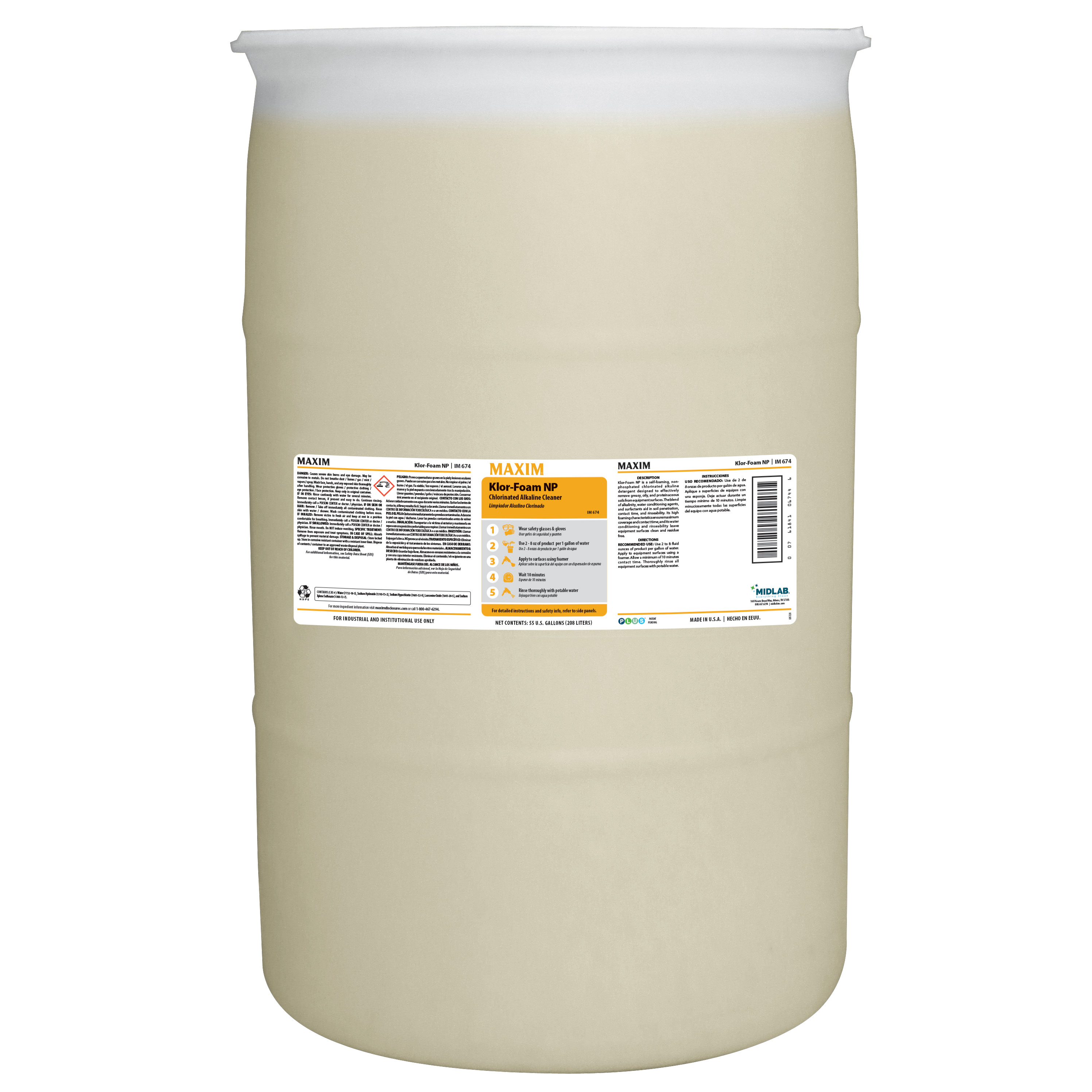 55G Klor-Foam NP Chlorinated Alkaline Cleaner