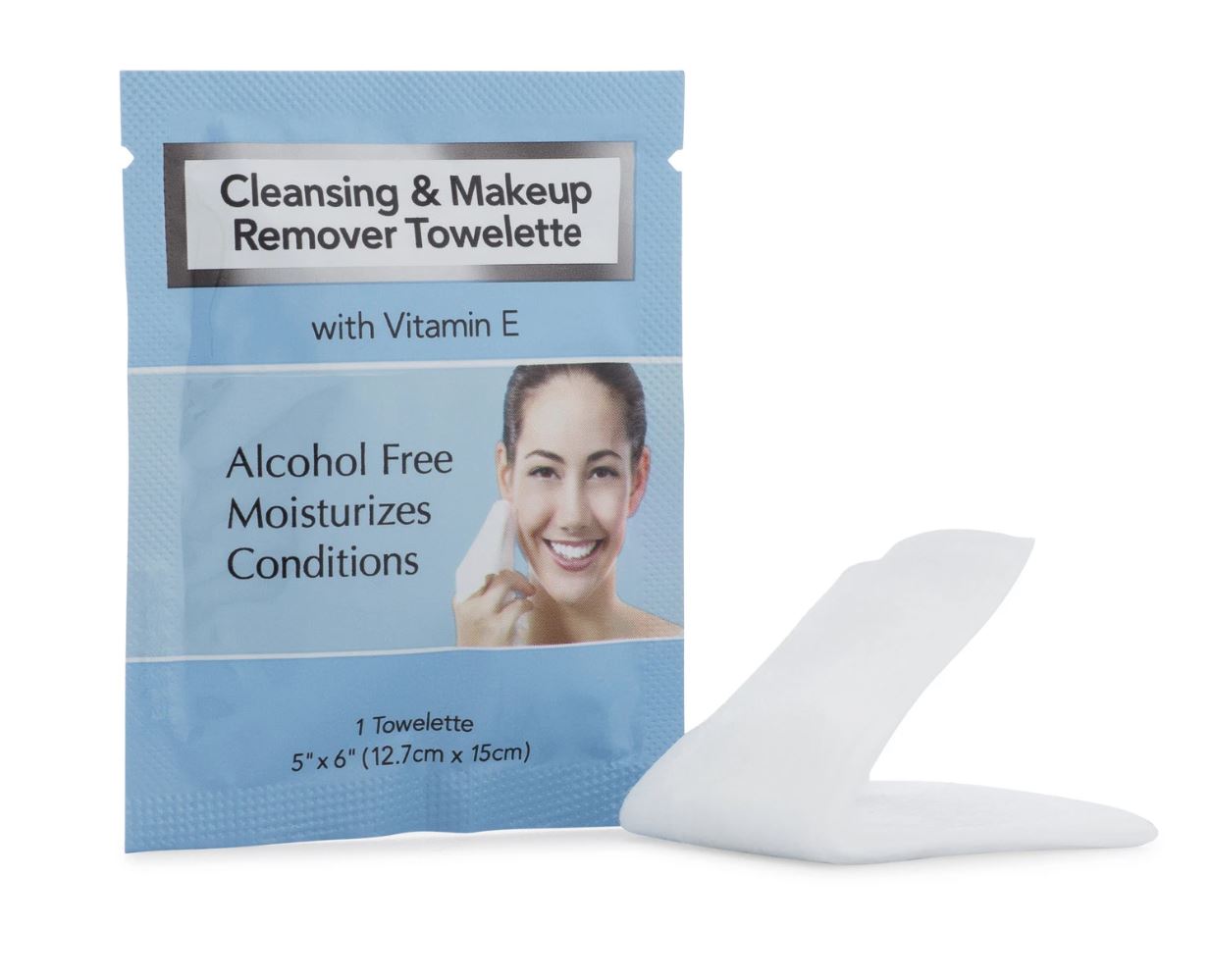 500/cs Cleansing Makeup Wipes (Facial), 5" W x 6" L