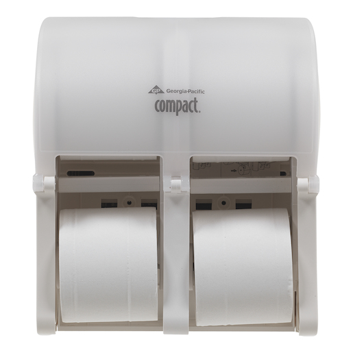 Compact® 4-Roll Quad Coreless Toilet Paper Dispenser, White, High Capacity