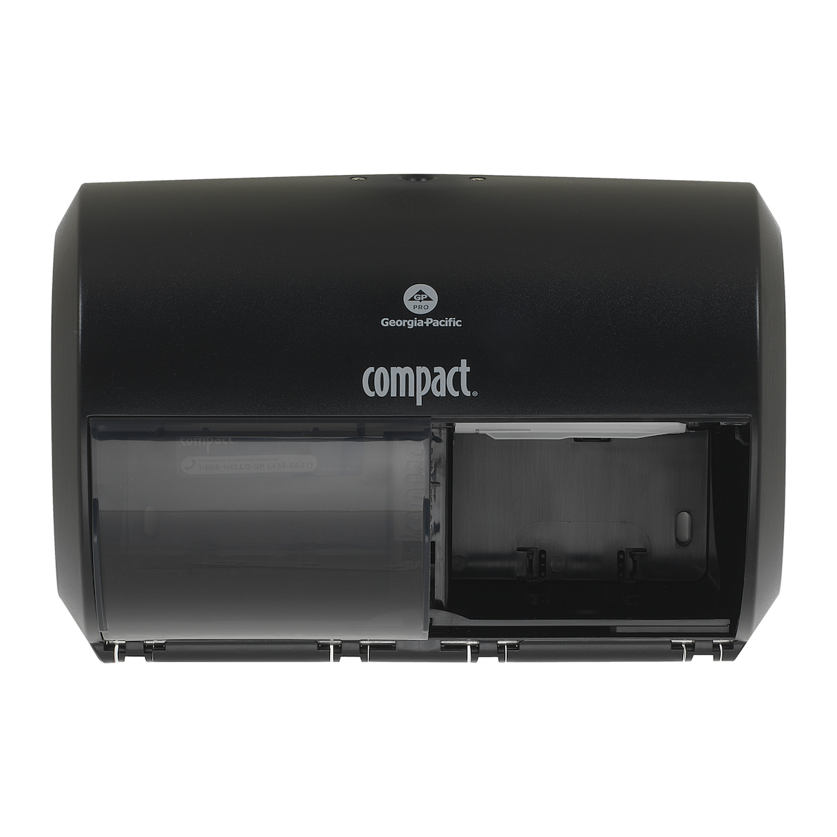 Compact® 2-ROLL Coreless Black High Capacity Double Roll (Side by Side) Tissue Dispenser