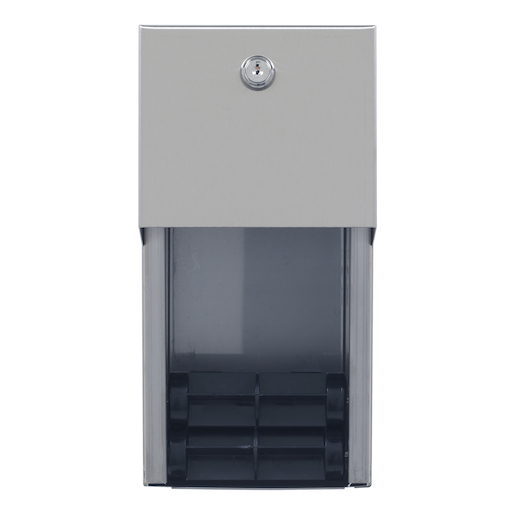 GP™ 2-Roll Covered Vertical Standard Roll Tissue Dispenser, Stainless Steel