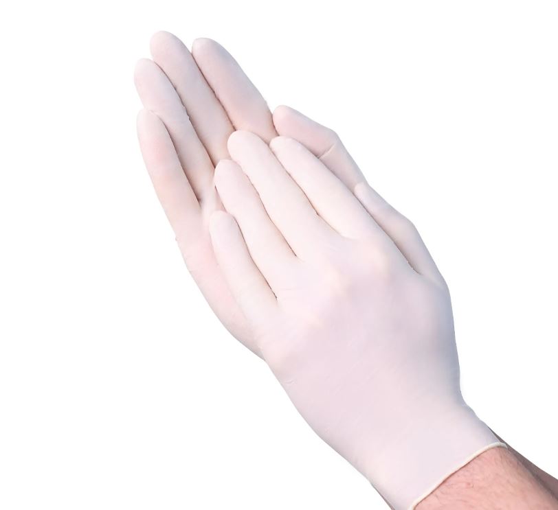 10/100 5mil SM Latex PF Gloves, Cream