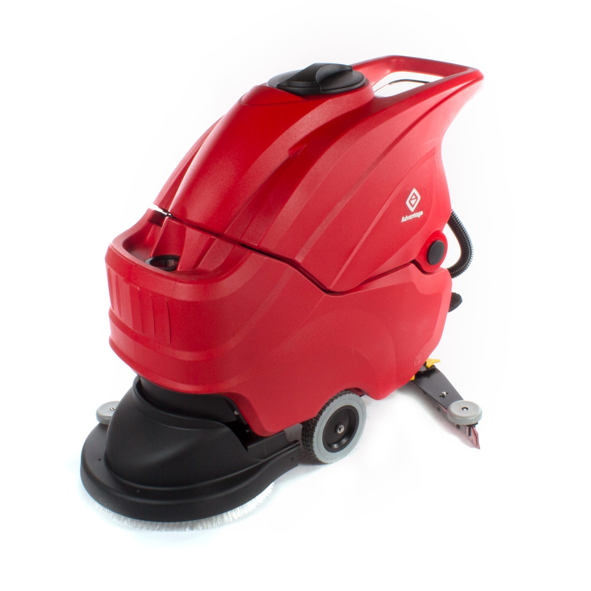 20" Red Automatic Floor Scrubber (Battery Powered) w/ Scrub Brush - 15 Gallons