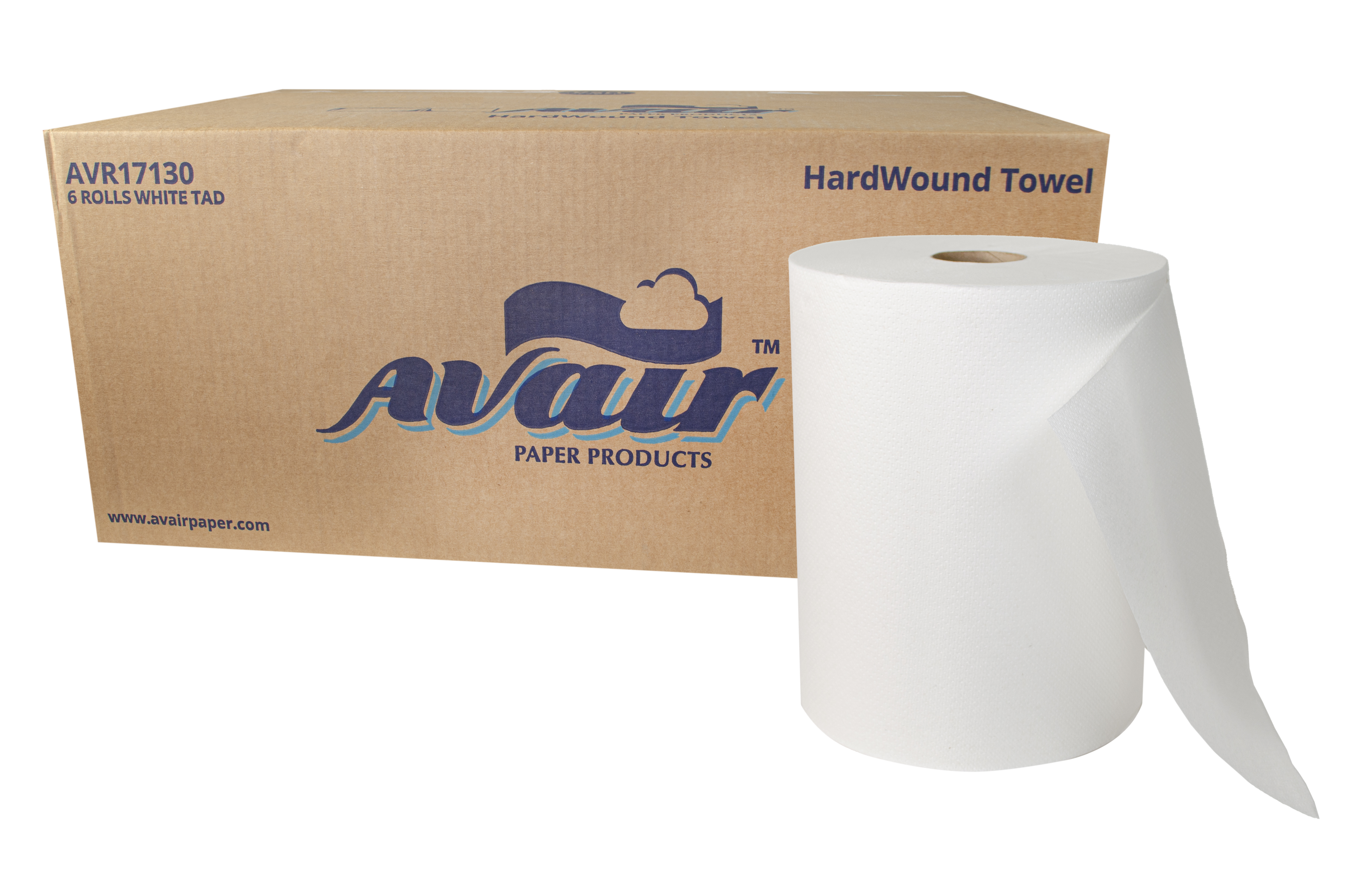 AVAIR 10" White Tad Hardwound Roll Towel - 6/725