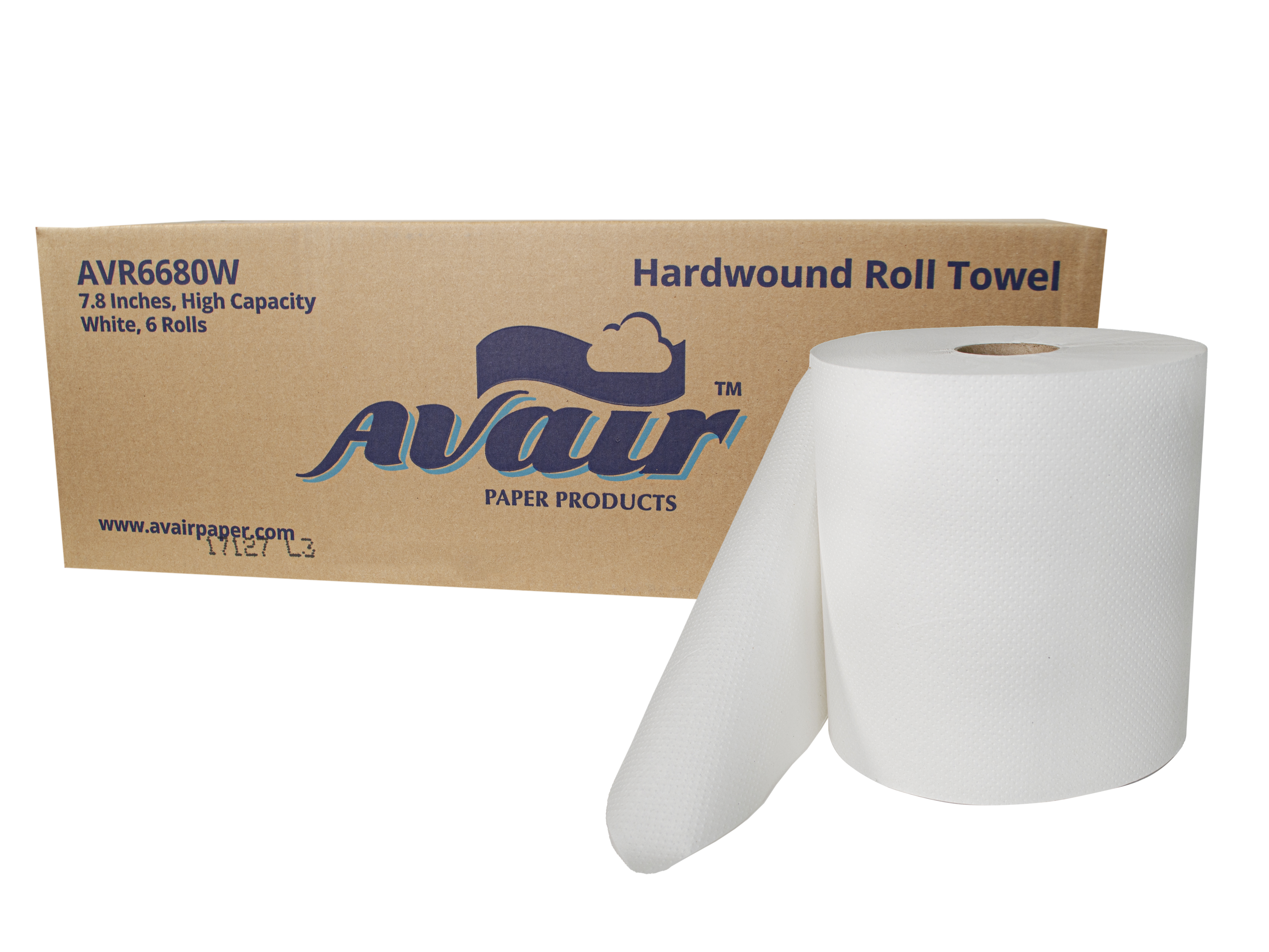 AVAIR 7.84" White Hardwound Universal Roll Towel - 6/cs