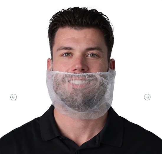 VGuard® White Beard Cover 18" Poly White