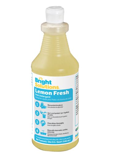Bright Solutions[TM] Lemon Fresh Dish Detergent - Qt.. 12/cs