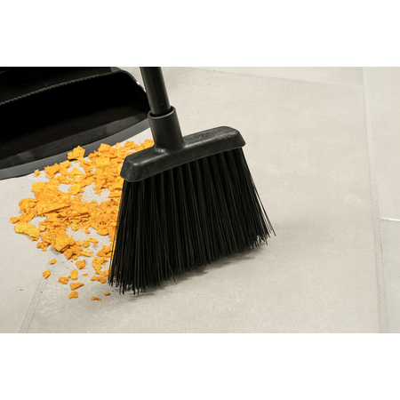 Duo Sweep® Lobby Broom With Black Metal Threaded Handle 30" - Black