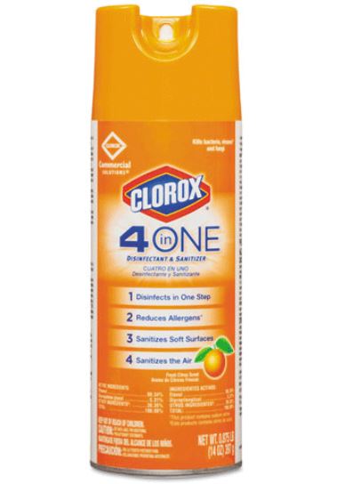 Clorox 4-in-1 Surface/Air Sanitizer Citrus, 12/14oz