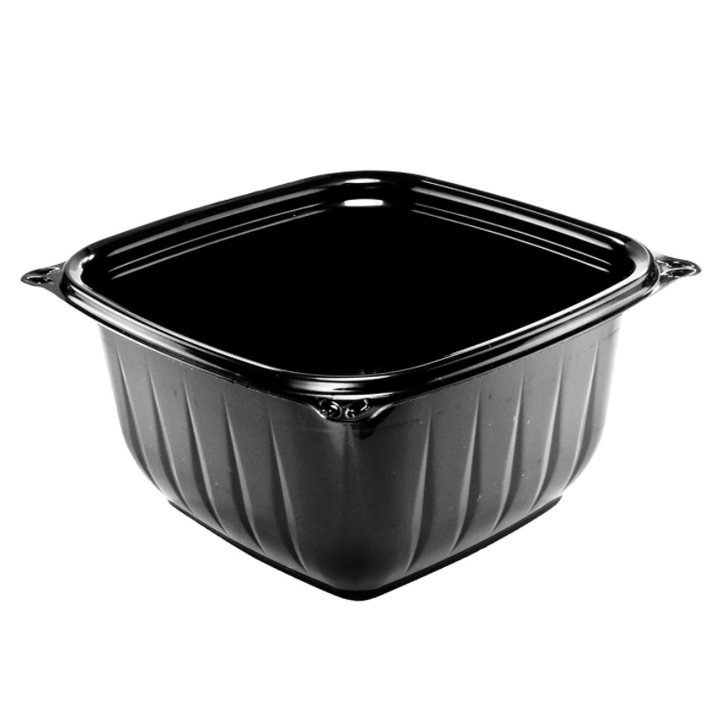 16oz PresentaBowls Pro® Black Plastic Square Bowls, 504/cs