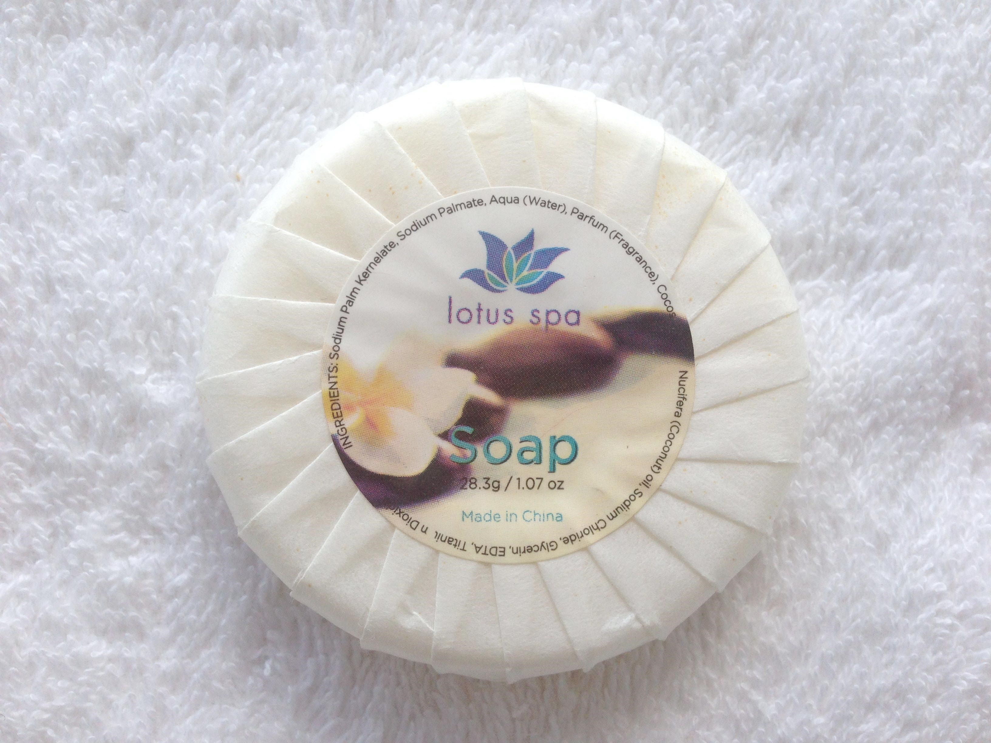 300/cs 1.07oz Lotus Spa Soap Wrapped