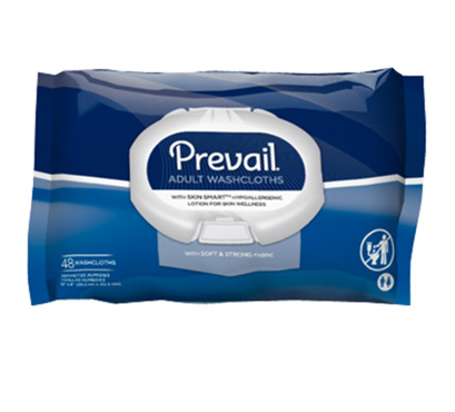 12/48 Prevail Adult Washcloths Disposable