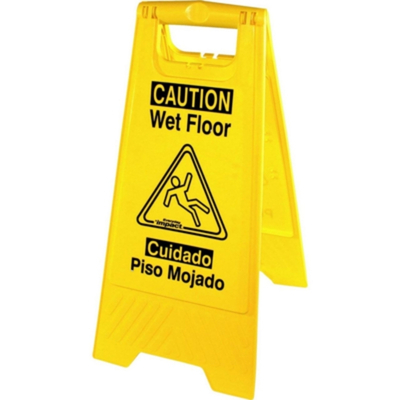 Wet Floor Caution Sign Yellow Bilingual