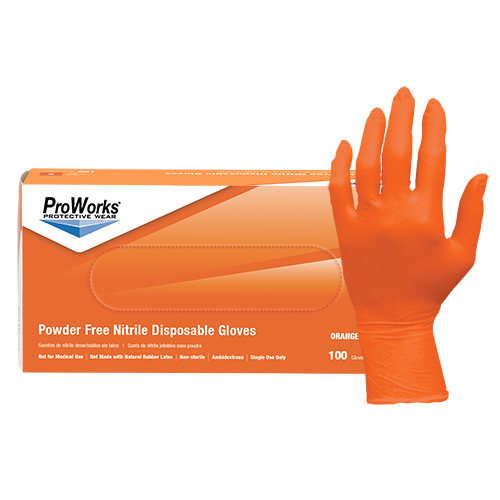 10/100 MD Orange Nitrile 6mil PF Glove