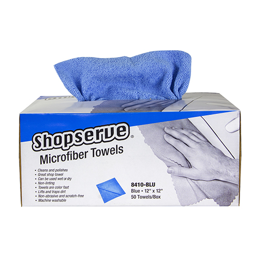 50/bx Disposable Microfiber Blue Towels - 12x12 Cloth