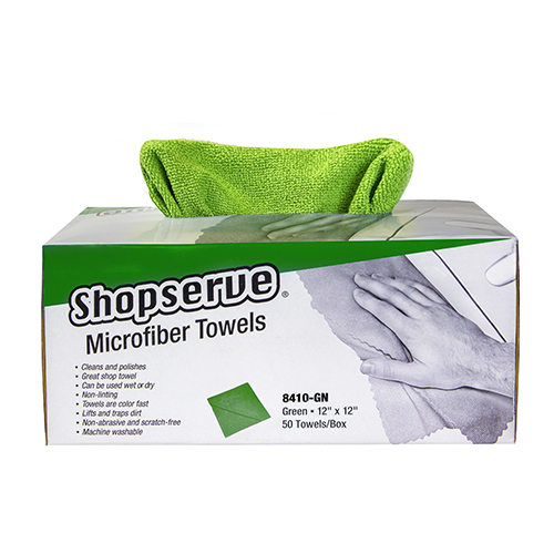 50/bx Disposable Microfiber Towel, Green - 12x12 Cloth