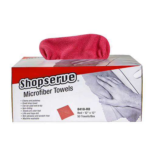 50/bx Disposable Microfiber Red Towels - 12x12 Cloth