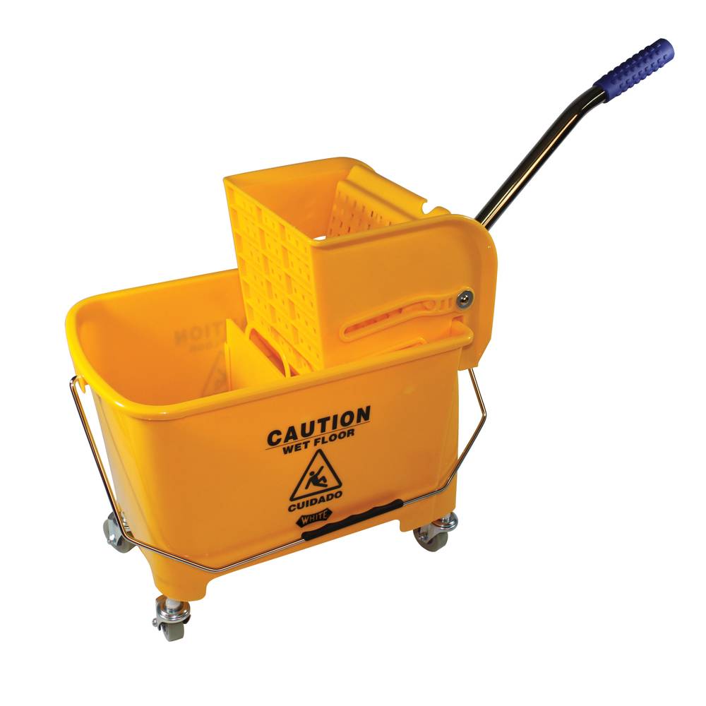Compact Bucket 21 Qt Yellow with 2" Casters