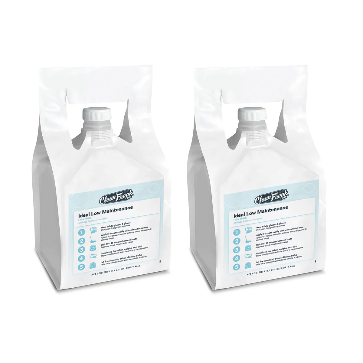 CleanFreak® 'Ideal Low Maintenance' Floor Finish (2.5 Gallon FlexMax™ Pouches) - Case of 2