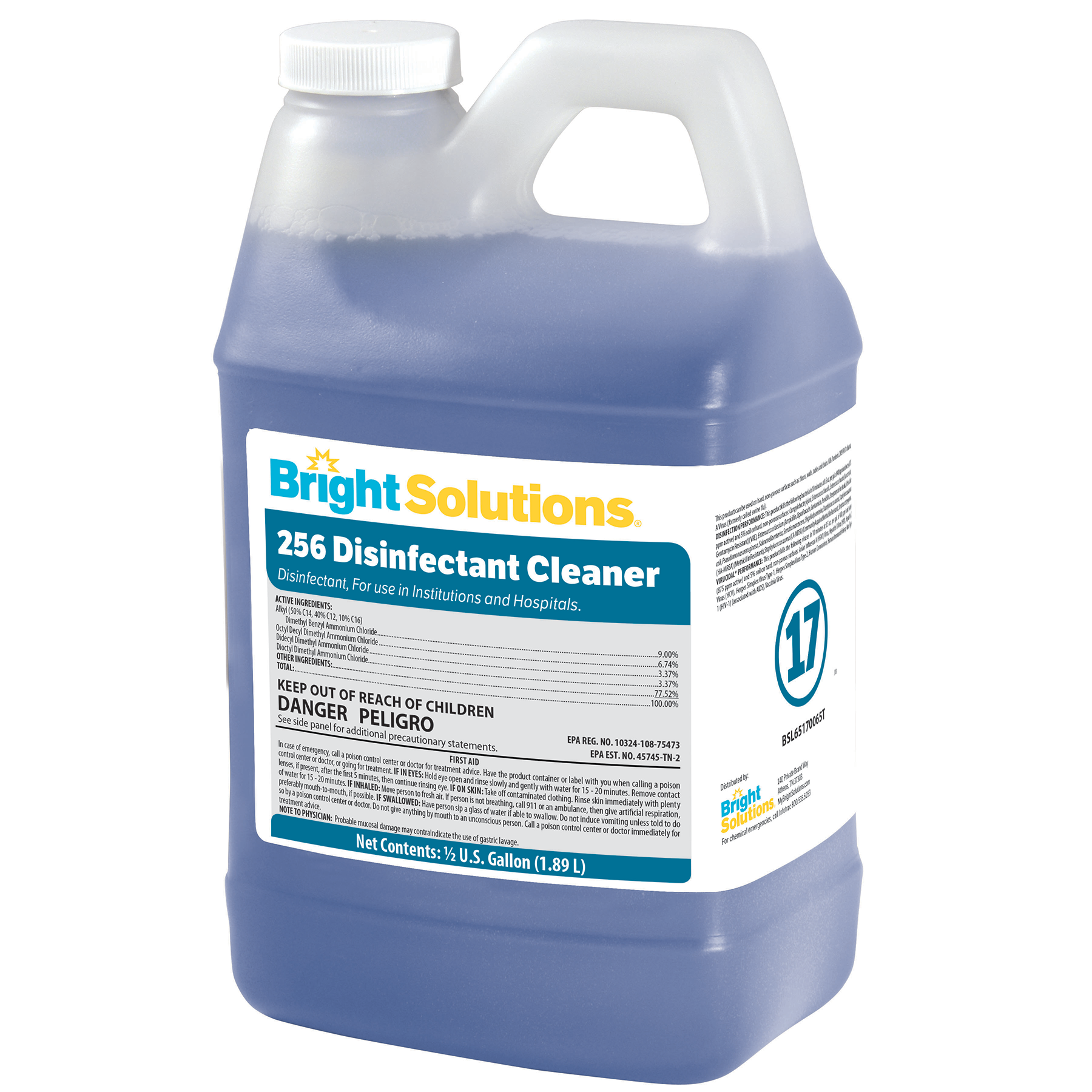 Bright Solutions® 256 Disinfectant Cleaner #17 - 4/64oz