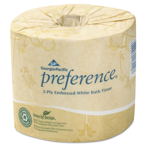 Pacific Blue Select White 2-Ply Embossed Bath Tissue, 80/550