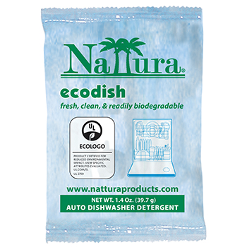Nattura Ecodish Powdered Dish Detergent - 1.4 oz. Packet. 200/cs