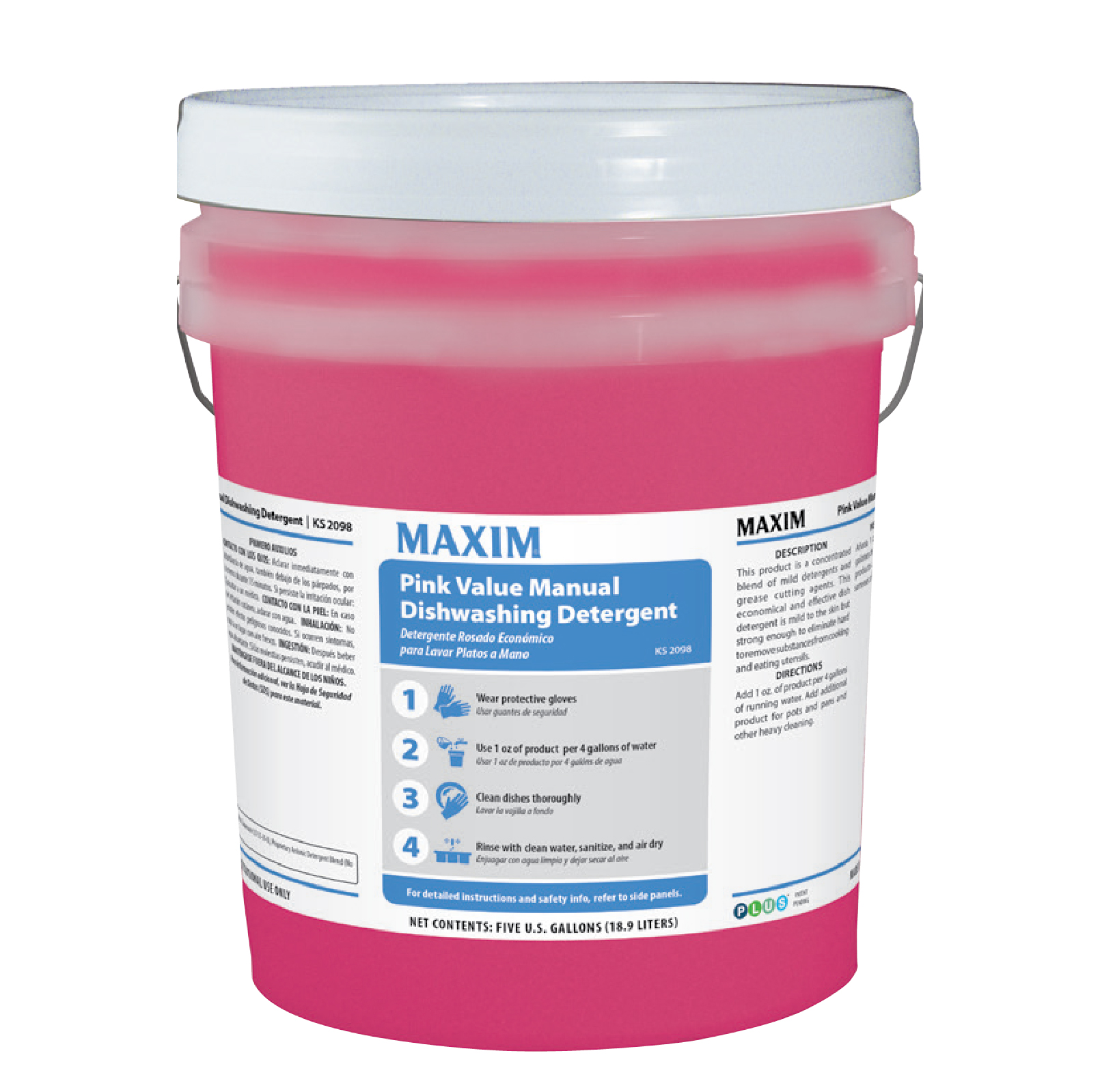 Maxim Pink Value Manual Dishwashing Detergent - 5 Gal.. ea