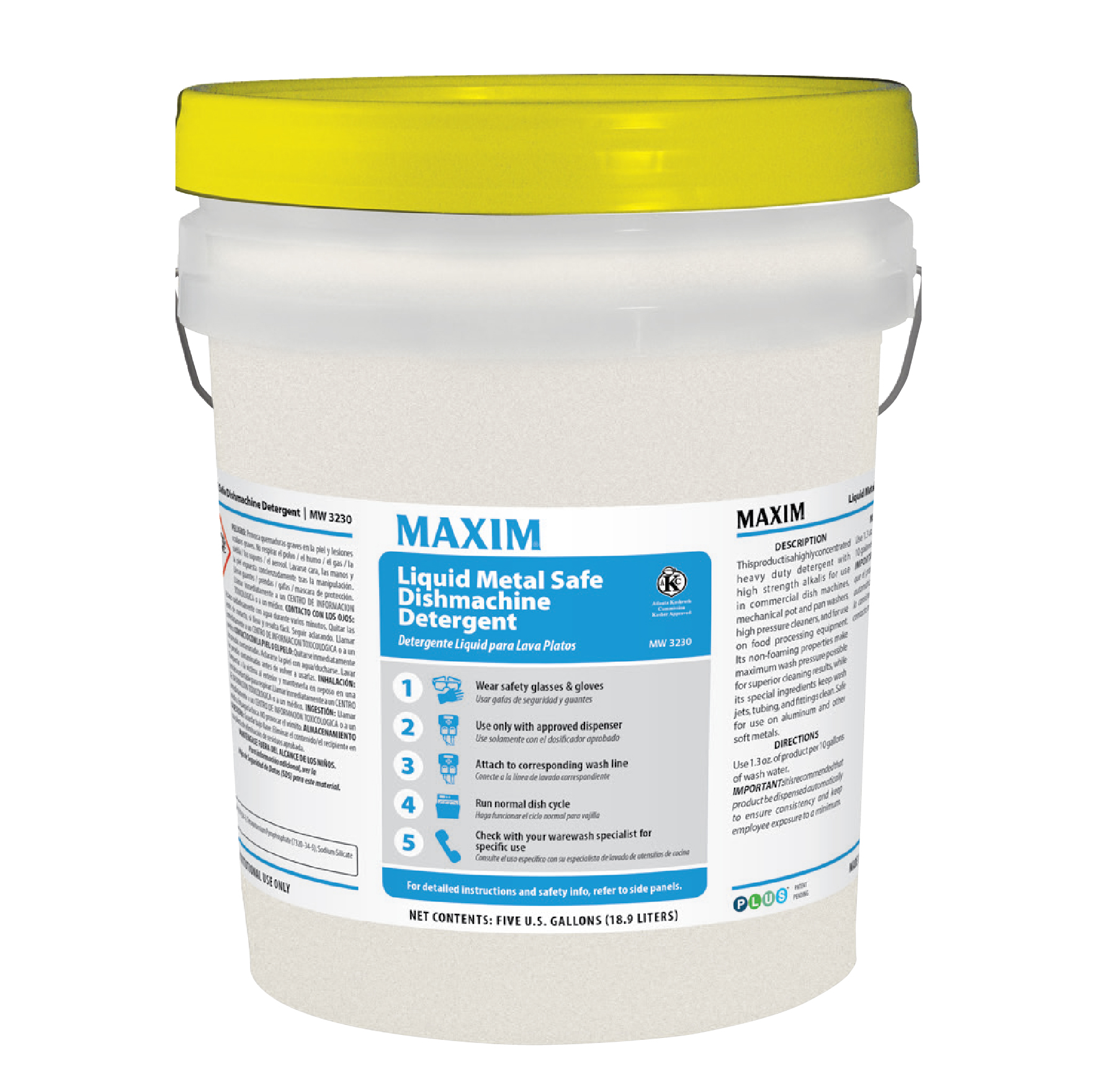 Maxim® Liquid Metal Safe Dishmachine Detergent - 5 Gal.