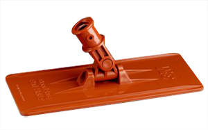 3M[TM] Brand Doodlebug[TM] Pad Holder No. 6472. Durable swivel lets holder twist and turn to reach hard-to-get-at places. Orange plastic holder features special grippers that hold pads firmly in place and provide for easy attachment and changing of pads. Sold individually.