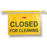 Site Safety Hanging Sign with "Closed for Cleaning" Imprint - English Only