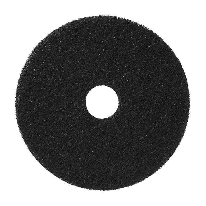 12" Black Round Stripping Floor Pads, 5/cs