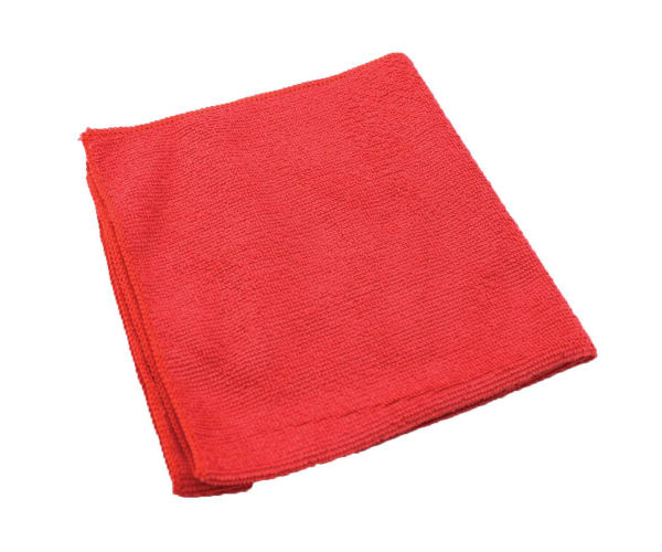 Kelsan | 12/bg Lightweight, Red Microfiber All-Purpose Cloth 16x16