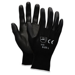 Memphis 100% Nylon Black Polyurethane Coated Glove - Medium. 12dz/cs