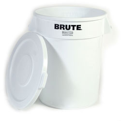 Rubbermaid[R] Lid For 2632, 2634 BRUTE[R] Round Cont. -White. 6/cs