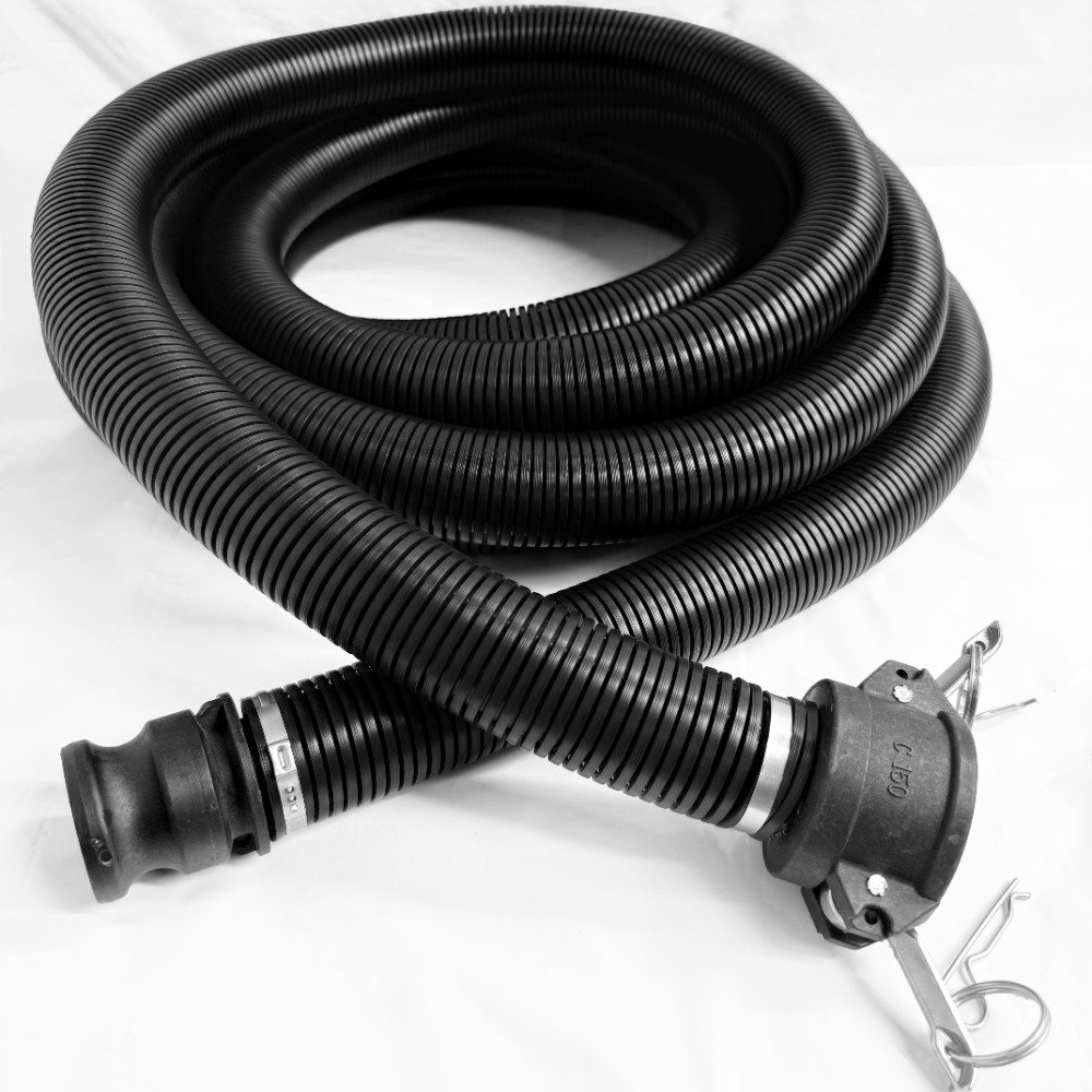1.5" x 50' Dump Hose w/ Dual Quick Locks Image 1