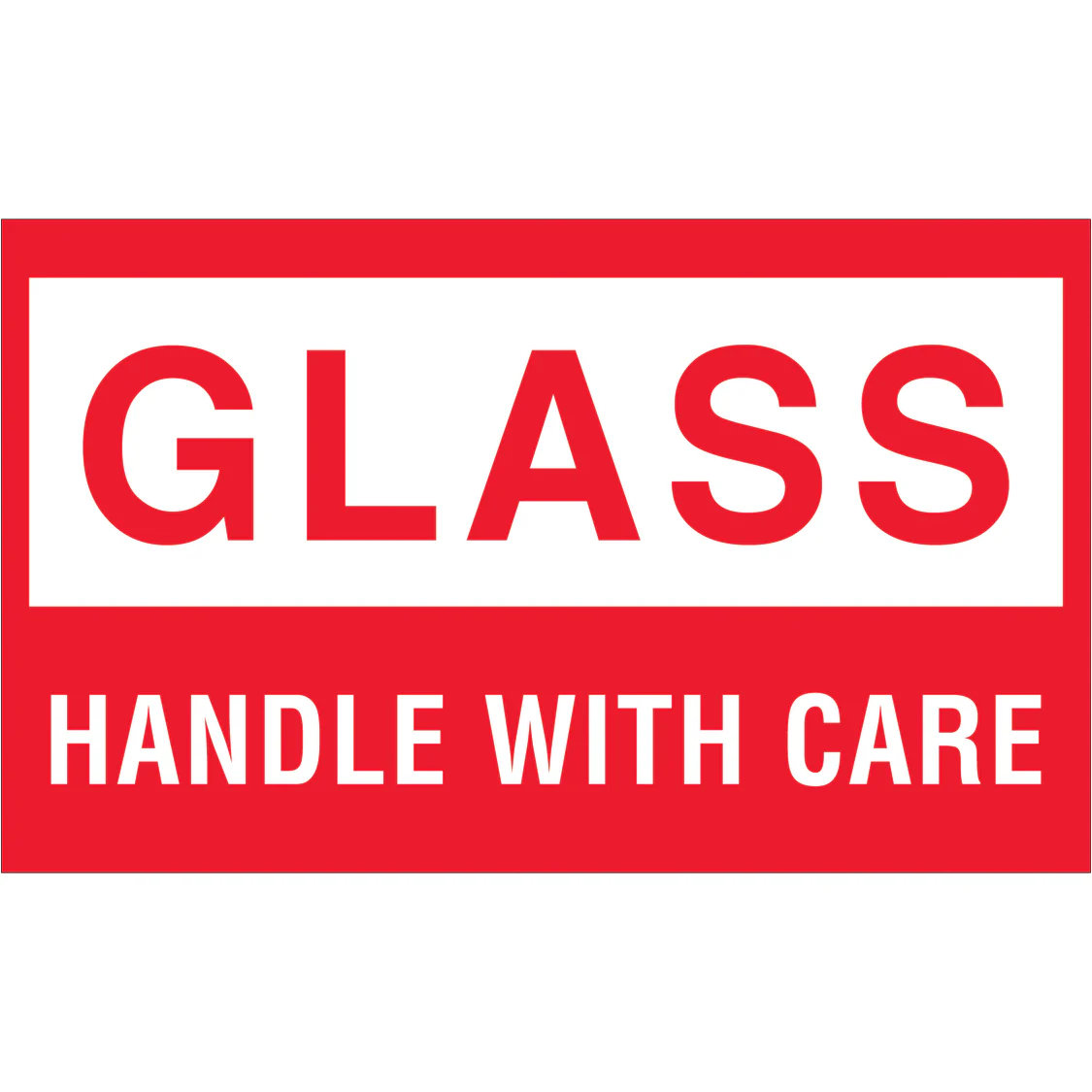 GLASS HANDLE WITH CARE;LABELS 500/RL 22888