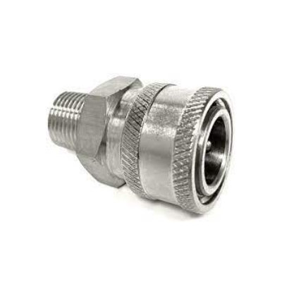 COUPLER, 1/4" MALE, STAINLESS Image 1