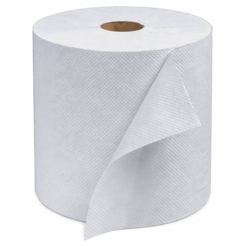 6/800 White Roll Towel Y-notch 2" 55/plt Image 1