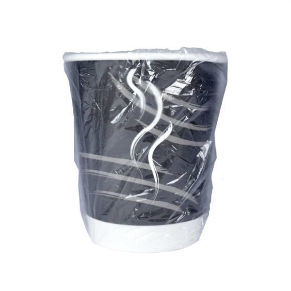 Wrapped Double Wall Black Cup, 9 Ounce - 900/CS