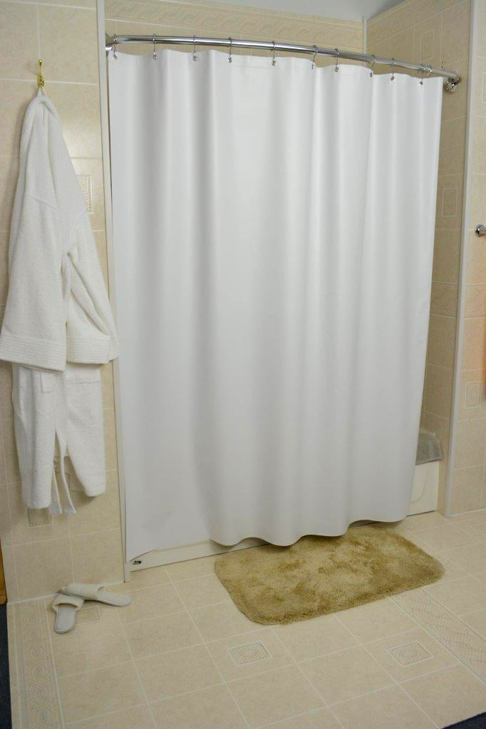 6 Gauge 72x72, White Shower Curtain, 12/cs