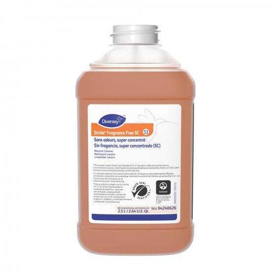 Diversey J-Fill Stride® Fragrance-Free Neutral Cleaner - 2/2.5L