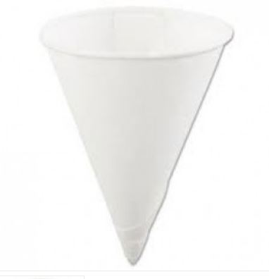 Konie Paper Cone Cup 4 OZ Rolled Rim