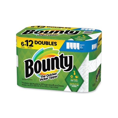 6/pk Double Roll White Paper Towels, 2-Ply, 90 Sheets