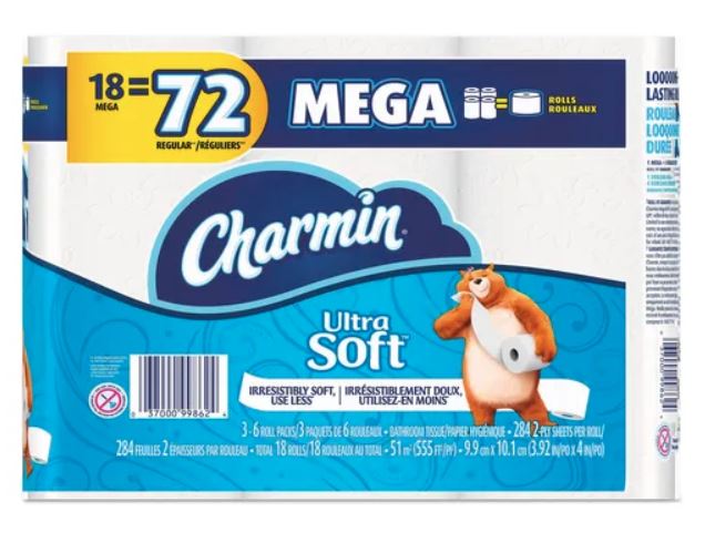 18/284 Sheets 2-Ply Charmin Bathroom Tissue