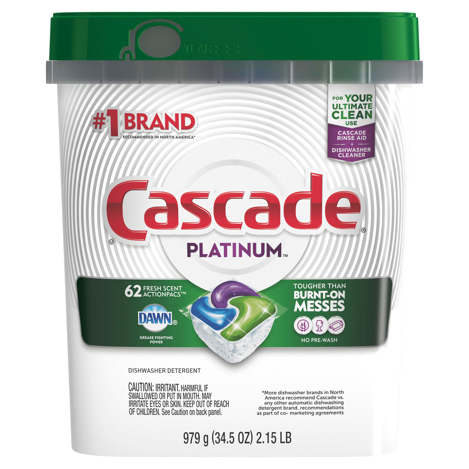 Cascade ActionPacs, Fresh Scent, 3/62ct