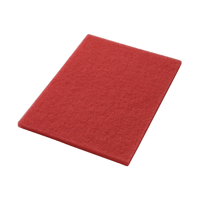 14"x20" Red Rectangular Buffing Floor Pad, 5/cs