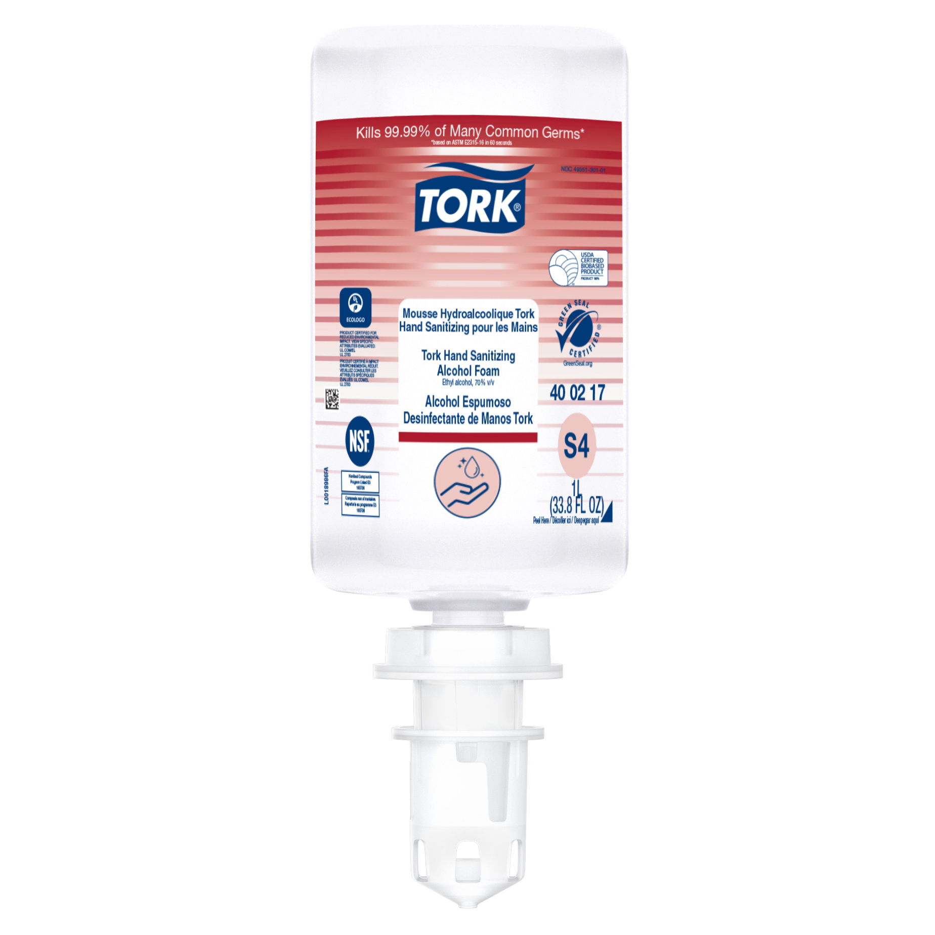 6/1L Tork Alcohol-Based Hand Sanitizer Foam