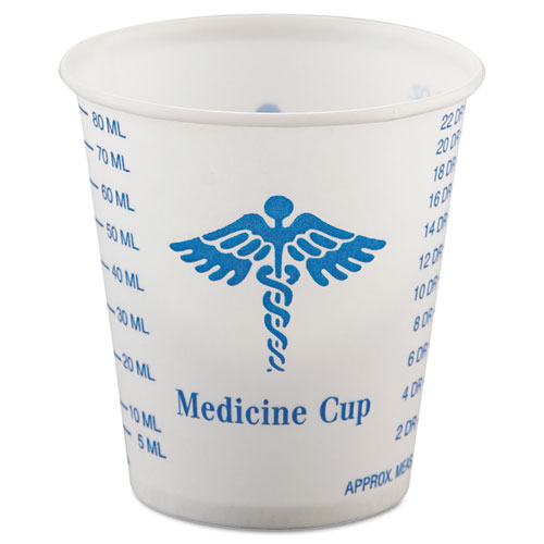3 oz Paper Graduated Medicine Cup, Wax, 5000/cs