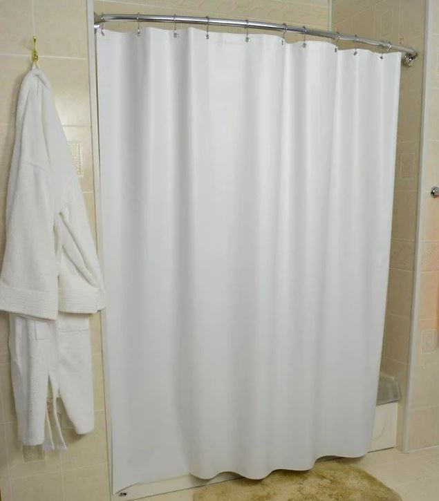 12/cs 48x84 6 Guage White Shower Curtain