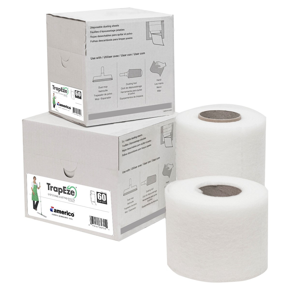 TrapEze® Disposable Dusting Sheets 6"x5", 500 Sheets/cs/2rolls